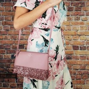 NWT Kate Spade • Glitter Crossbody & Card Case